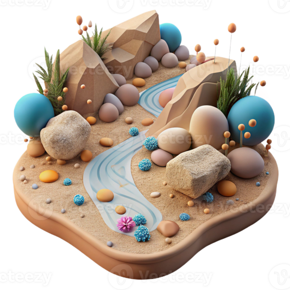 wonderful vintage Drought Affected Riverbed Dry Rocks Cutout authentic png