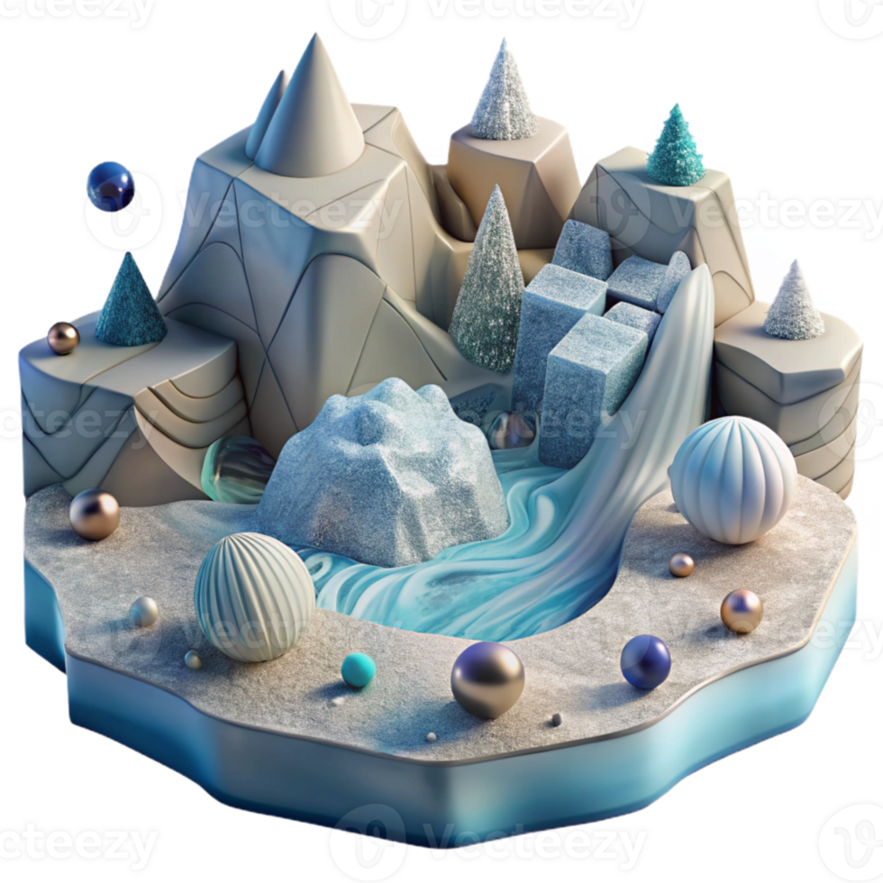 dramatic artistic Arctic Landscape Ice Floes Transparent Cutout png