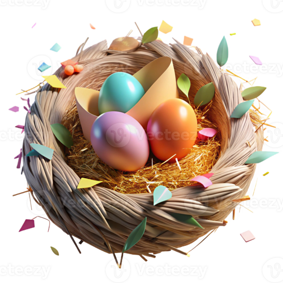 beautiful vintage Bright Sunlit Nest in Hedgerow on Farm Isolated authentic png