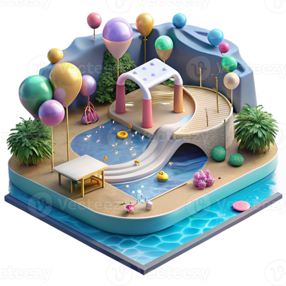 vibrant classic Flooded Coastal Park Isolated Recreation Area Impact high quality png