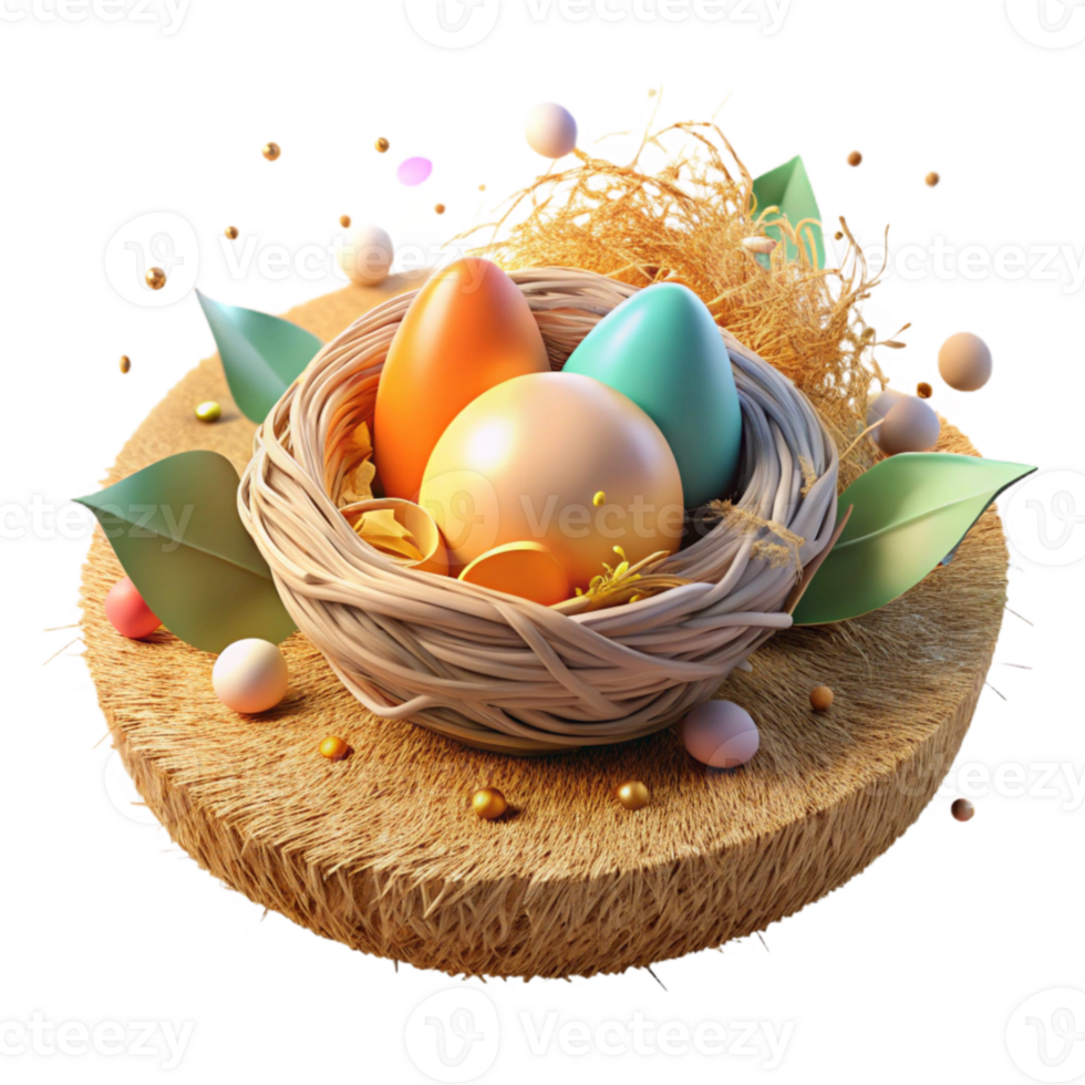 beautiful abstract Bright Sunlit Nest in Hedgerow on Farm Isolated detailed png