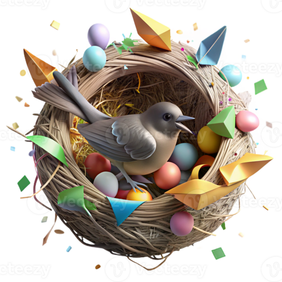 dramatic abstract Bird Migration Nest Building Isolated Twig Detail Transparent Background png