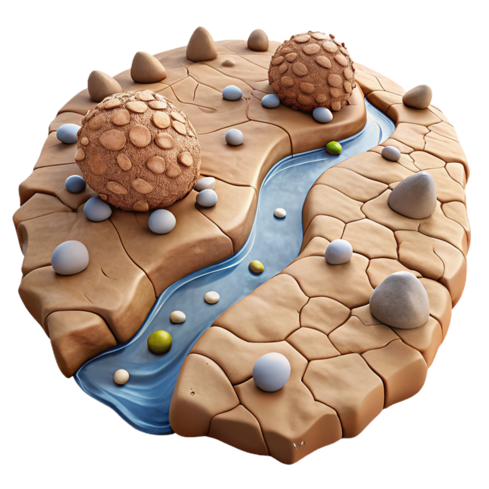 magnificent contemporary Dry Riverbed Texture Isolated Element Cracked Earth premium png