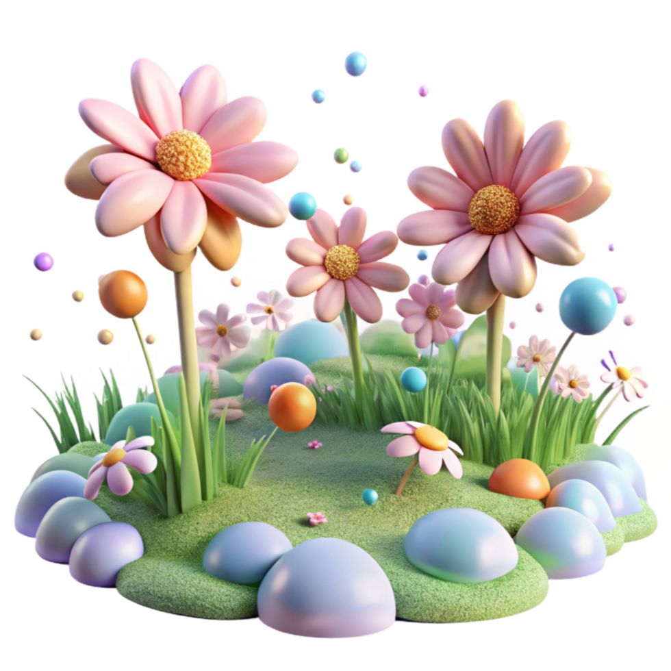 magnificent contemporary Flower Field Meadow Isolated with Soft Focus Effect original png