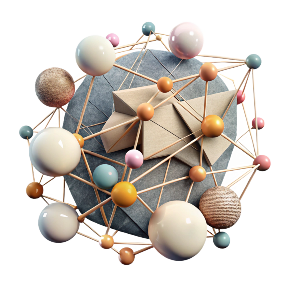 beautiful creative Abstract Network of Connected Nodes Cutout professional png