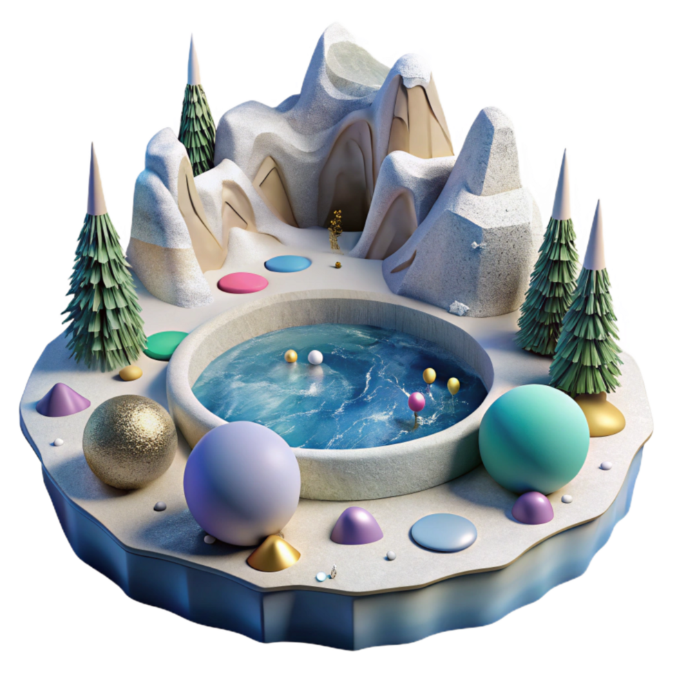 extraordinary classic Arctic Tundra with Pond Cutout detailed png
