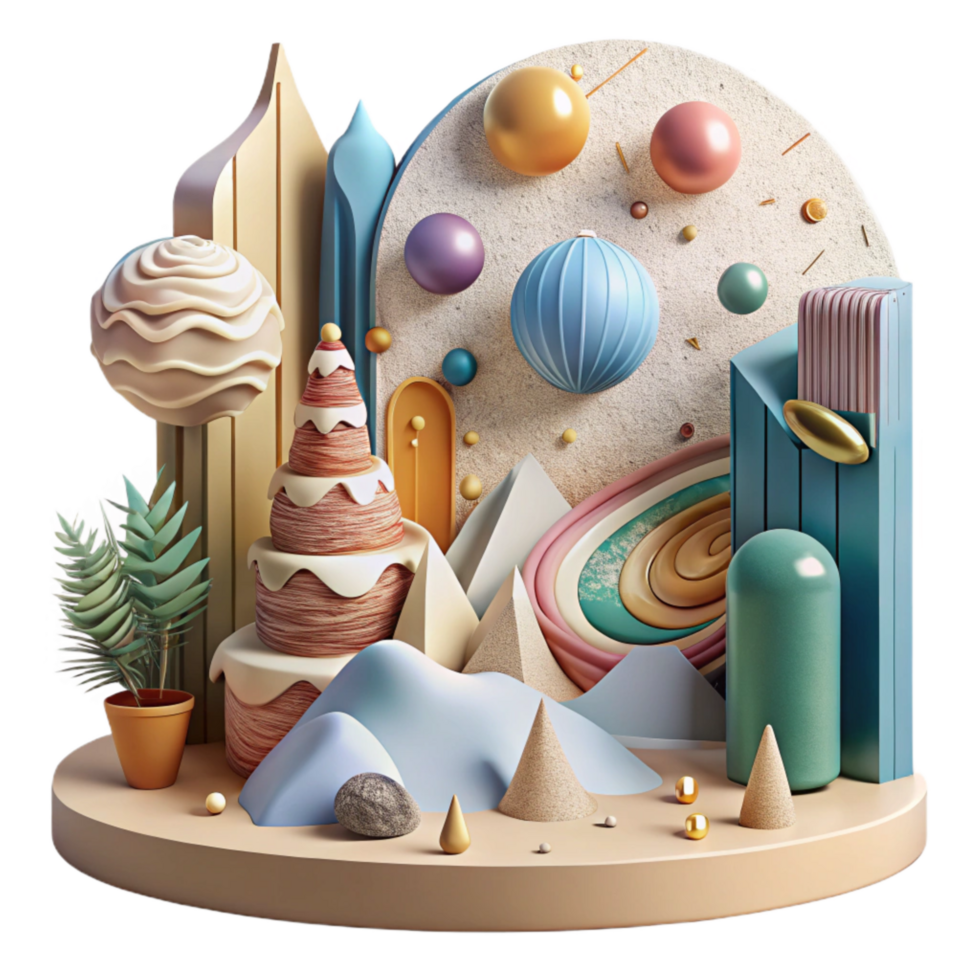 beautiful contemporary Community Mural Depicting Nature Scene Isolated Cutout exclusive png