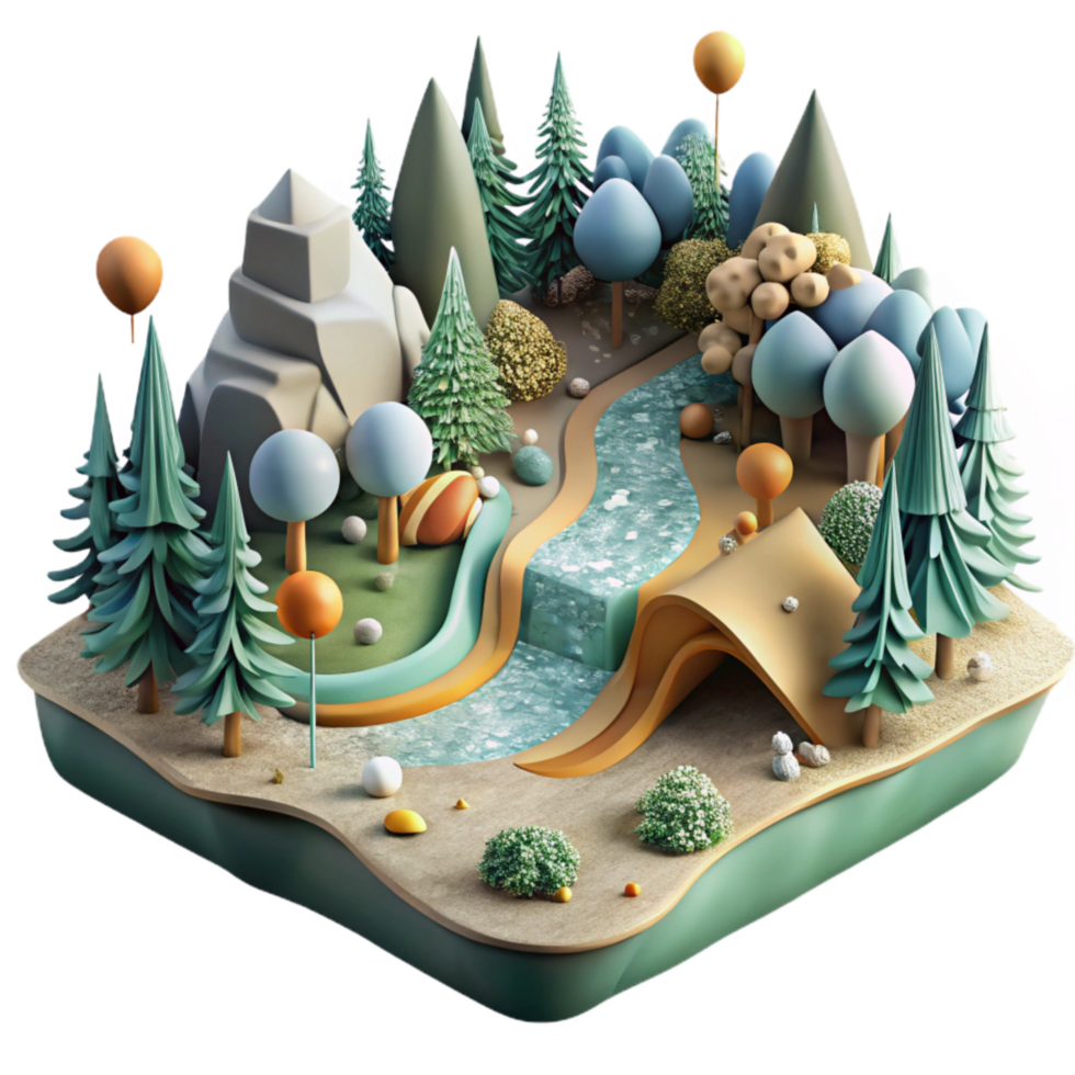 stunning artistic Aerial View Forest Fragmentation Wildlife Corridor Cutout exclusive png