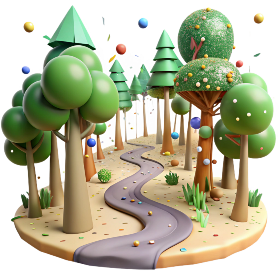 wonderful rustic Forest Path Trees Cutout on Transparent Background high resolution png