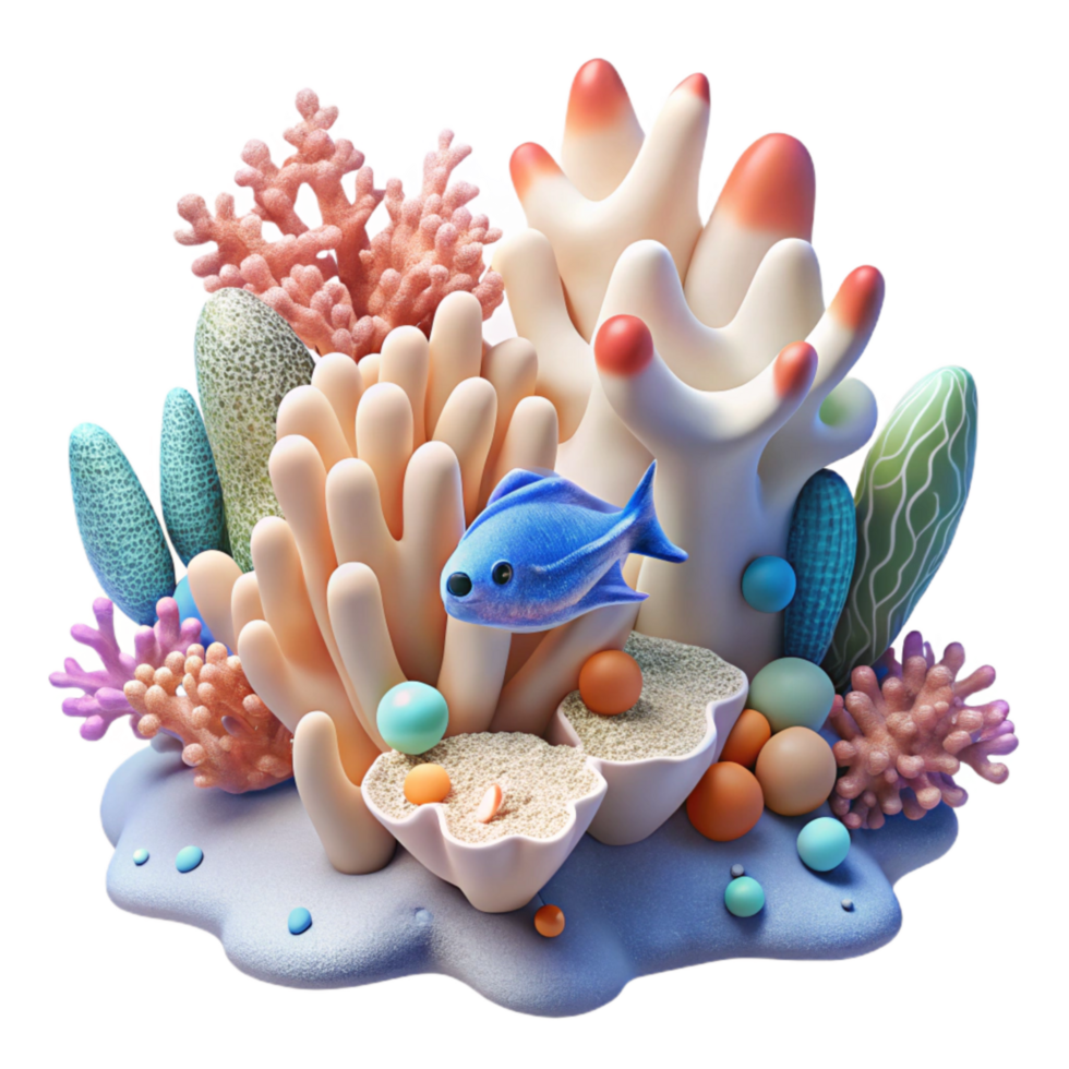 wonderful classic Coral Bleaching and Fish Migration Transparent Background png