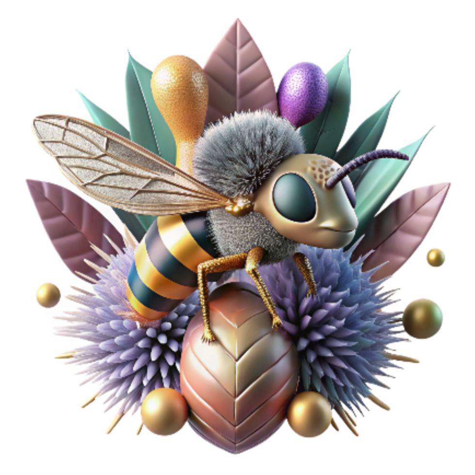 vibrant traditional Detailed View of Bee on Thistle Isolated exclusive png