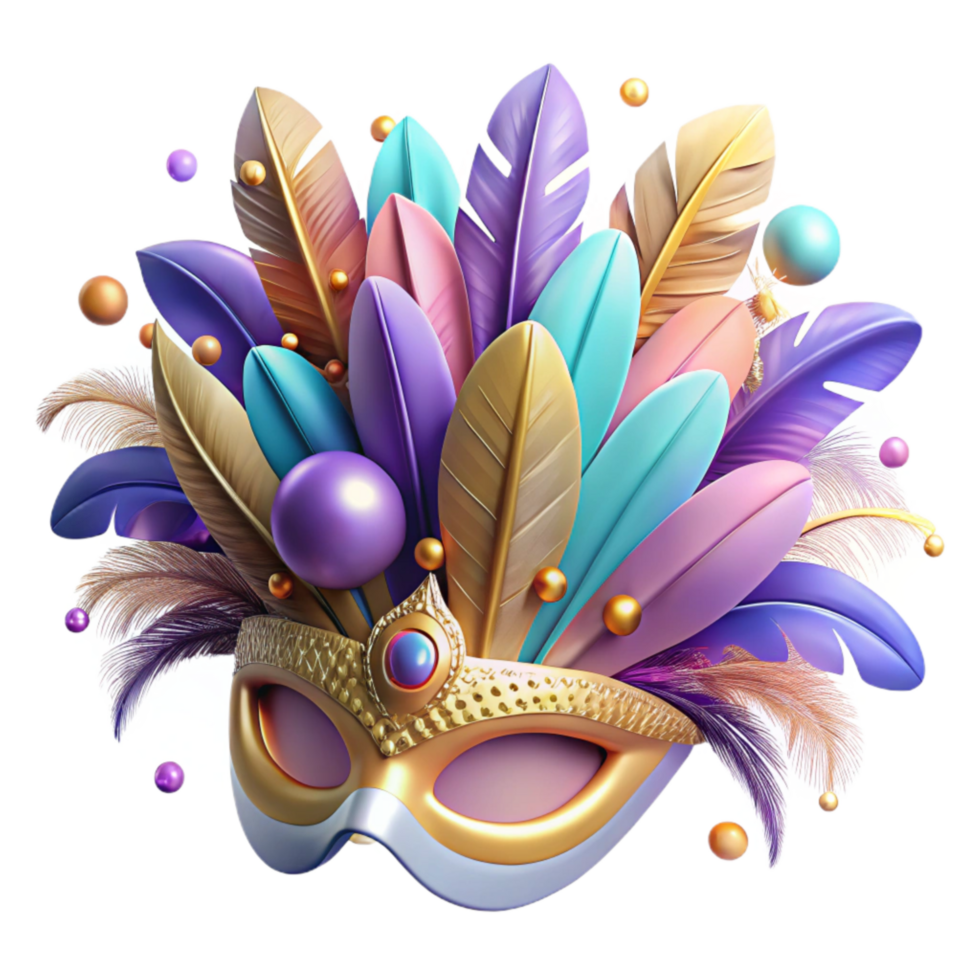 wonderful rustic Brazilian Carnival Headdress Feathered Plume Isolated premium png