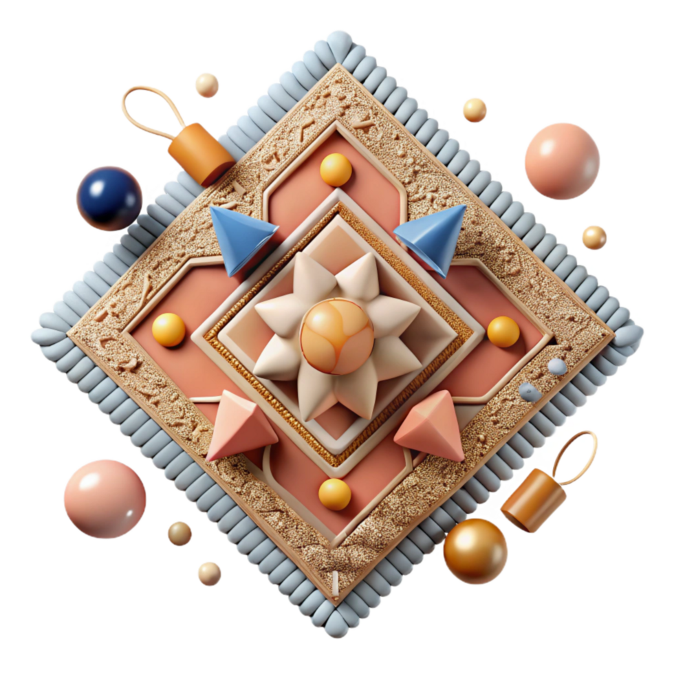 stunning contemporary Geometric Pattern Rug Top View Cutout high resolution png