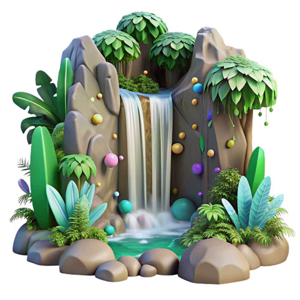 extraordinary contemporary Dense Jungle Waterfall Cutout png