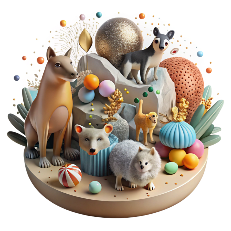 vibrant contemporary Crowded Animal Habitats and Disease Transmission Transparent Background Dark Tones png