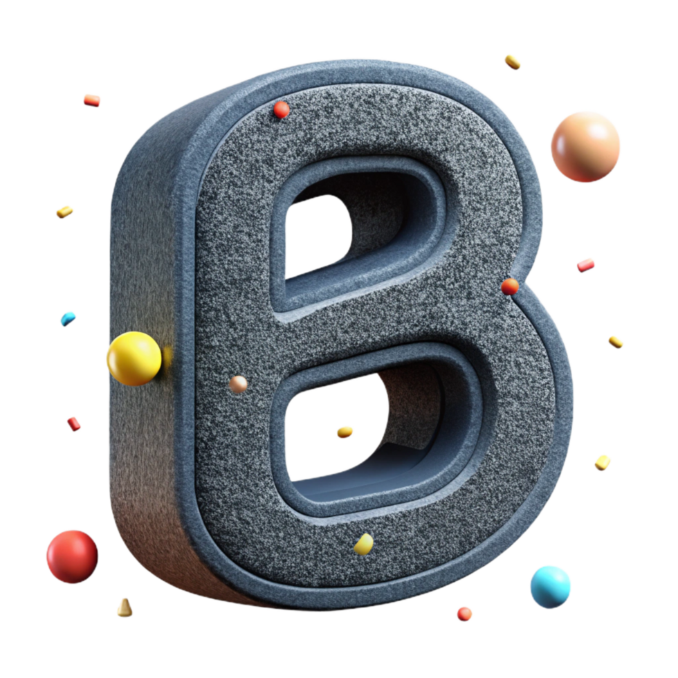 elegant creative Chalkboard Style Letter B Cutout with Shadow professional png