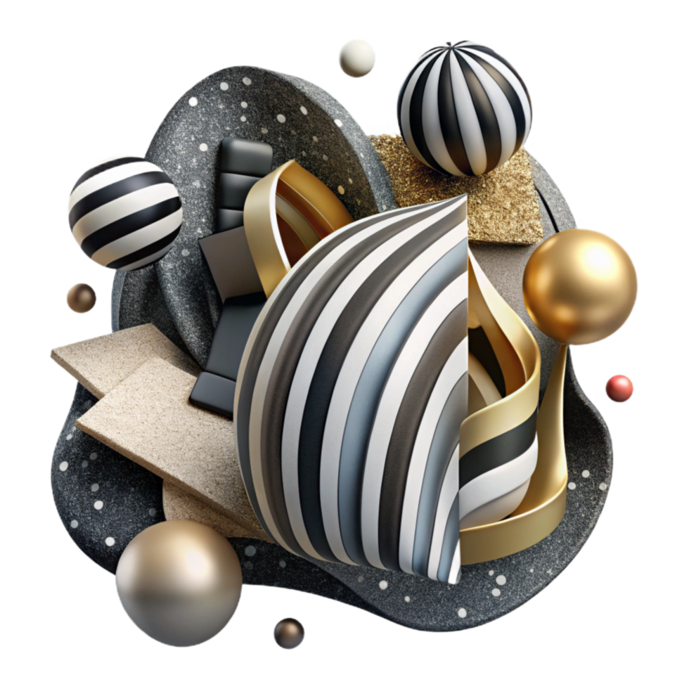 dramatic rustic Abstract Black and White Stripe Cutout premium png