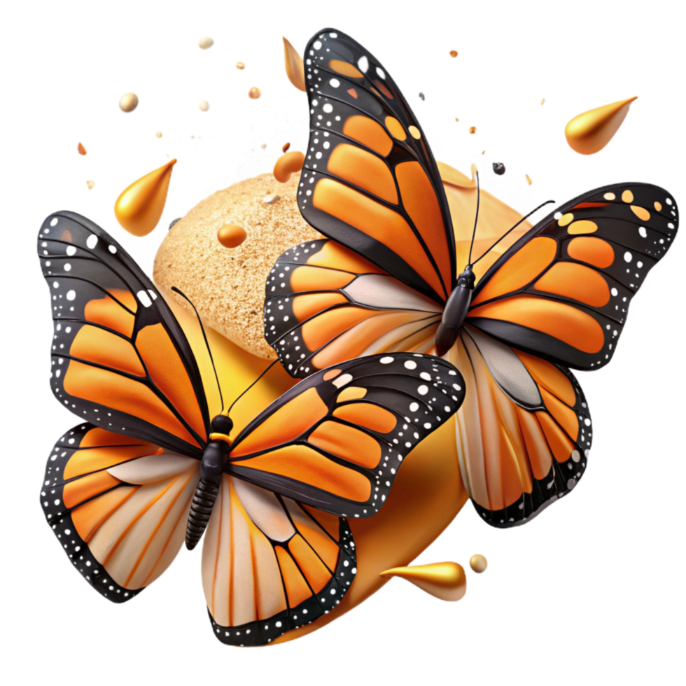 wonderful traditional Butterfly Migration Monarchs Isolated Orange and Black Wings Detail high quality png