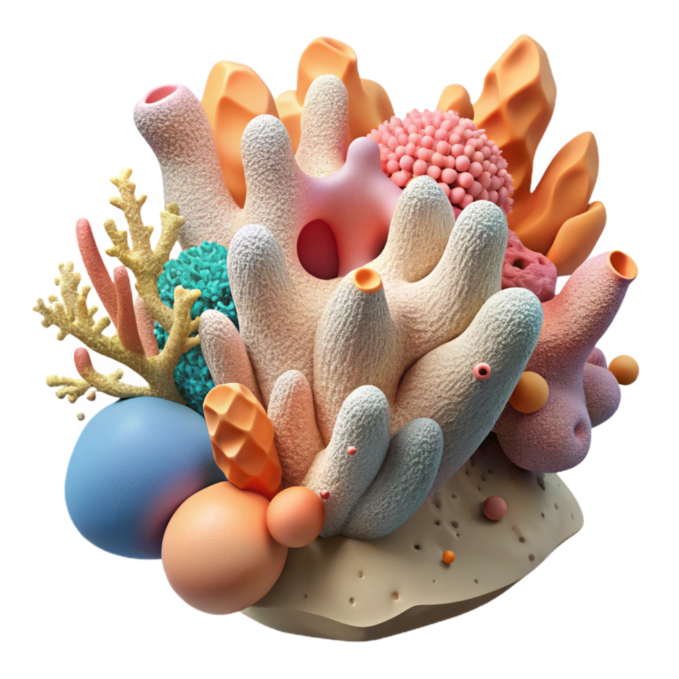 elegant artistic Dying Coral Reef Due to Pollution Cutout Element authentic png