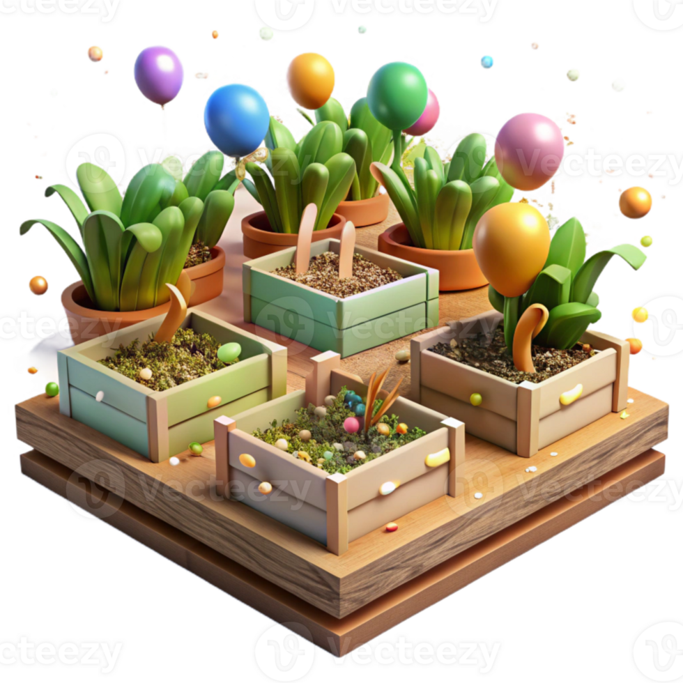 stunning creative Community Garden Plot Raised Beds Transparent Background png