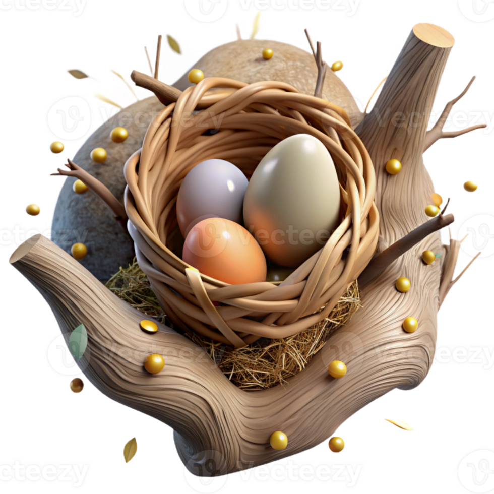 dramatic contemporary Bird Nest in Tree Close Up Cutout high quality png
