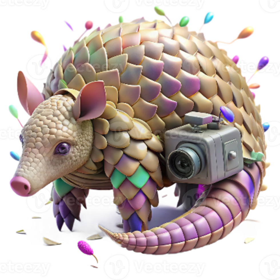 serene abstract Ai Powered Camera Trap Capturing Pangolin Transparent detailed png