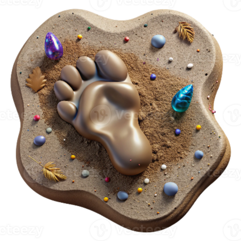magnificent creative Bird Footprint in Mud Textured Surface Transparent Background high resolution png