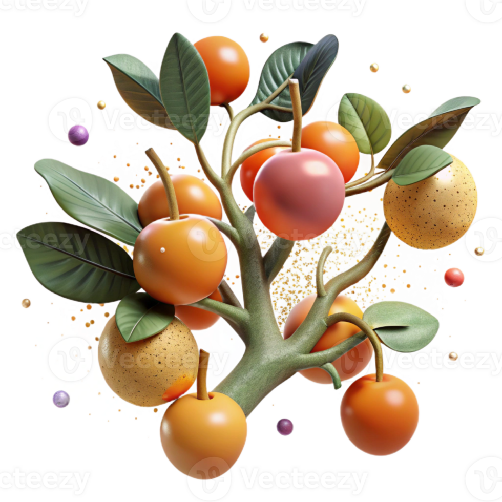 impressive abstract Fruit Tree Branches Laden with Fruit Cutout high quality png