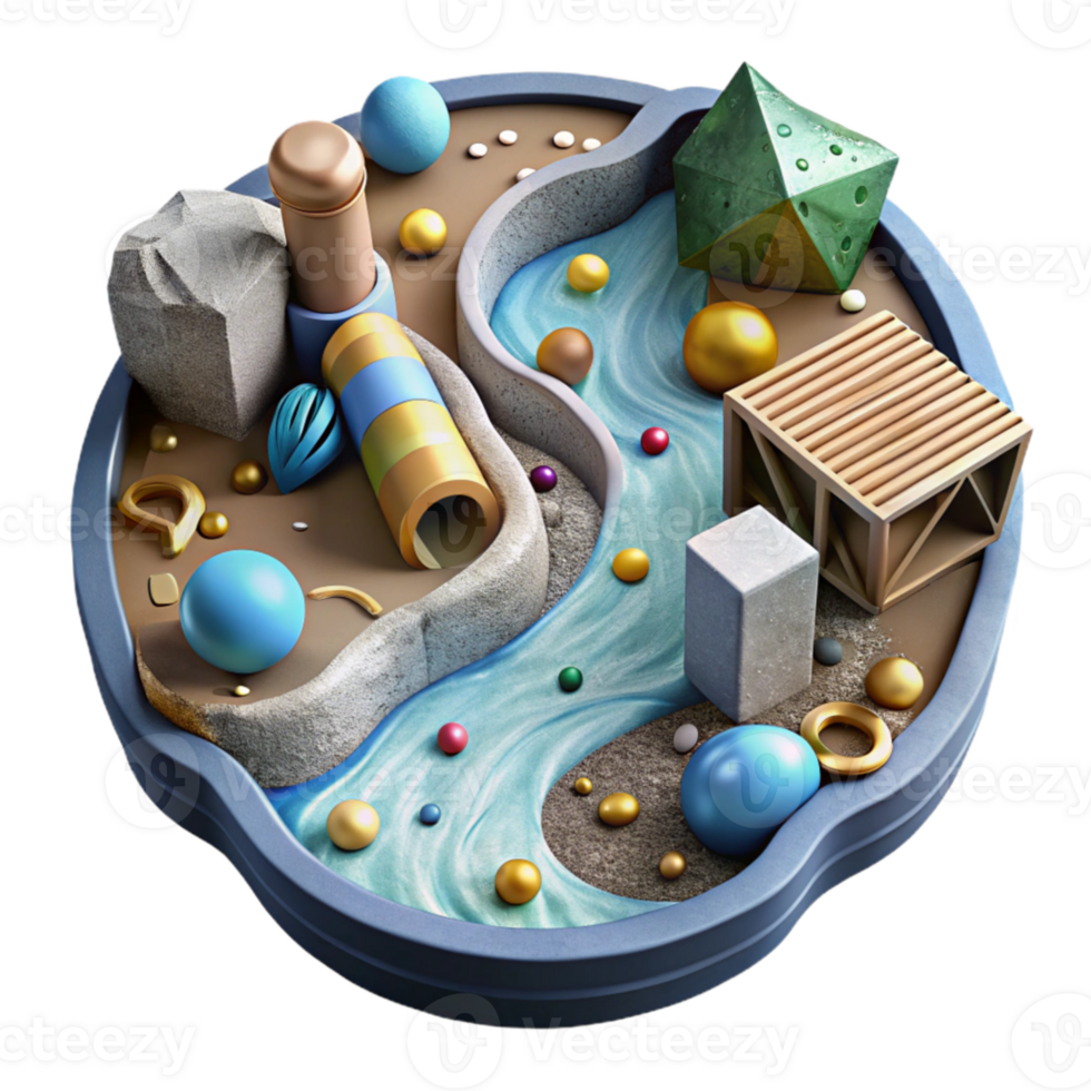 vibrant classic Contaminated Water with Urban Runoff Top View Cutout authentic png