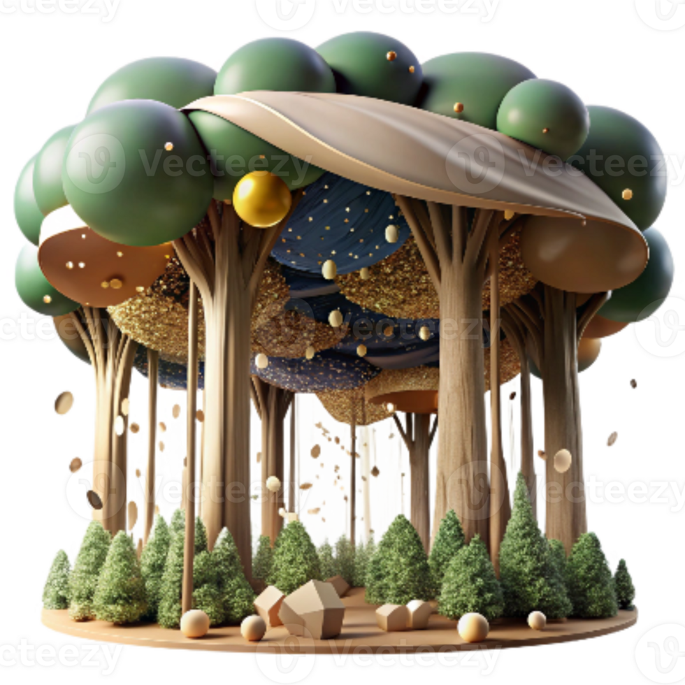 dramatic vintage Forest Canopy Viewed From Below Cutout original png
