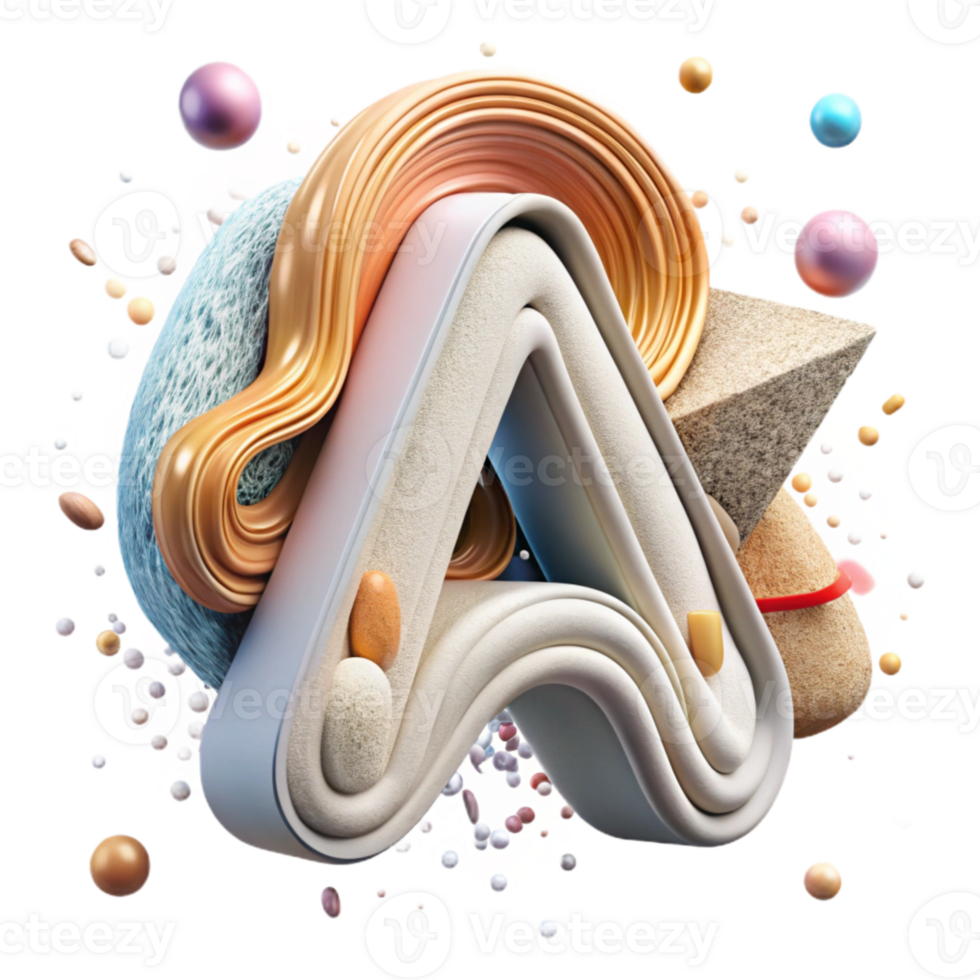 elegant modern Abstract Brushstroke Letter a Isolated high resolution png