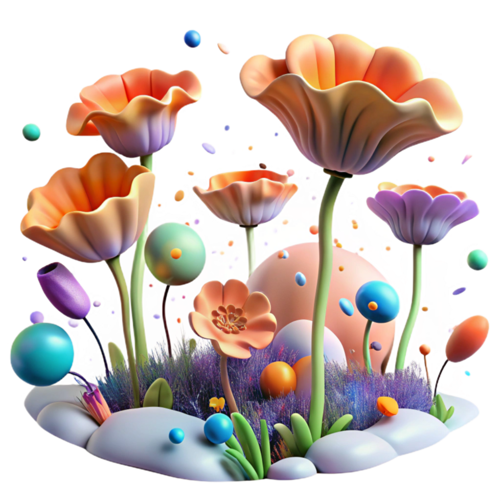 magnificent creative Arctic Poppy Field Cutout Colorful Bloom high quality png