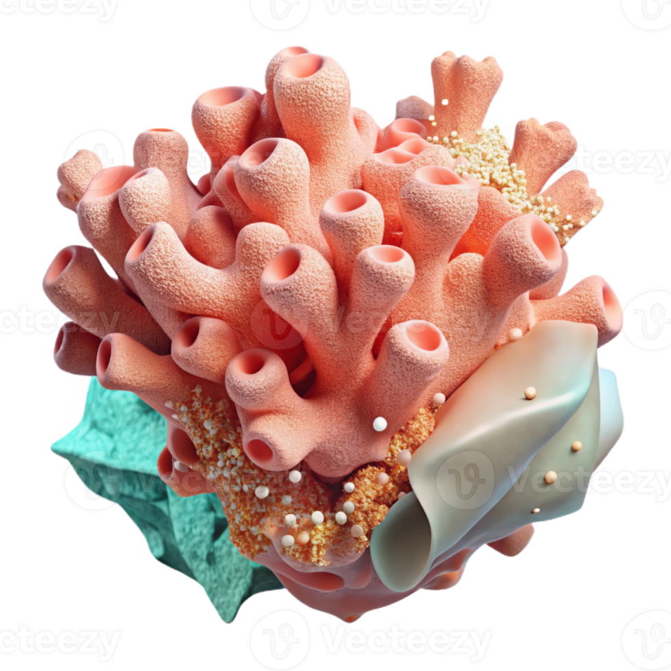 extraordinary abstract Damaged Coral Transparent Background Close Up Detail professional png