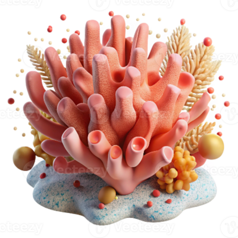 stunning artistic Coral Polyp Close Up Underwater Scene Isolated professional png