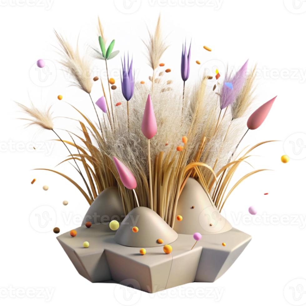 dramatic modern Cheatgrass Outcompeting Native Plants Isolated Cutout png