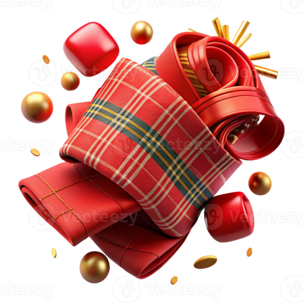 impressive traditional Dynamic Red Tartan Pattern Isolated Element exclusive png
