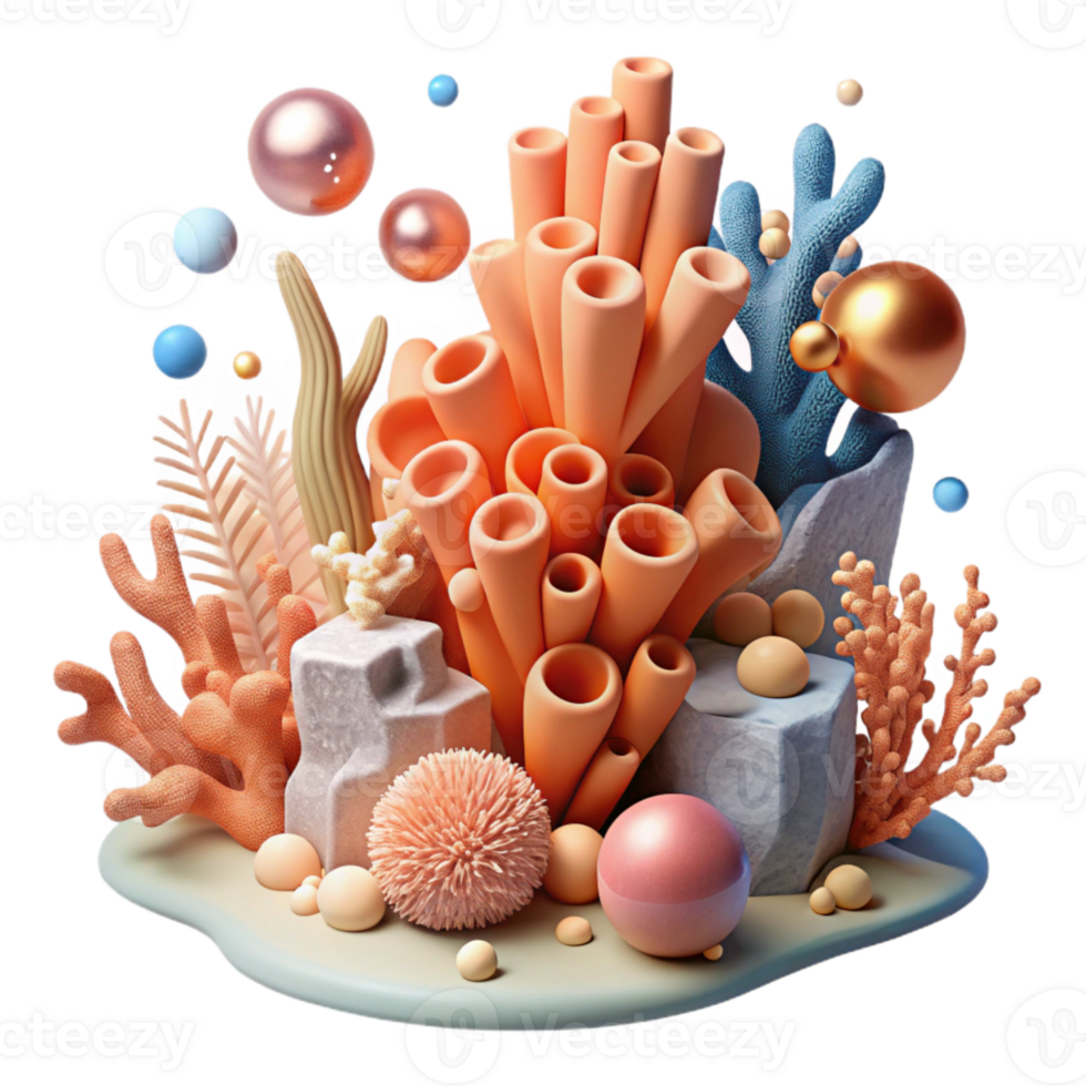 wonderful creative Coral Bleaching Underwater Scene Cutout high resolution png