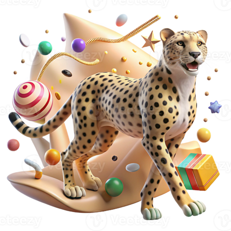 wonderful minimalist Ai Analyzing Cheetah Hunting Behavior Transparent Background original png