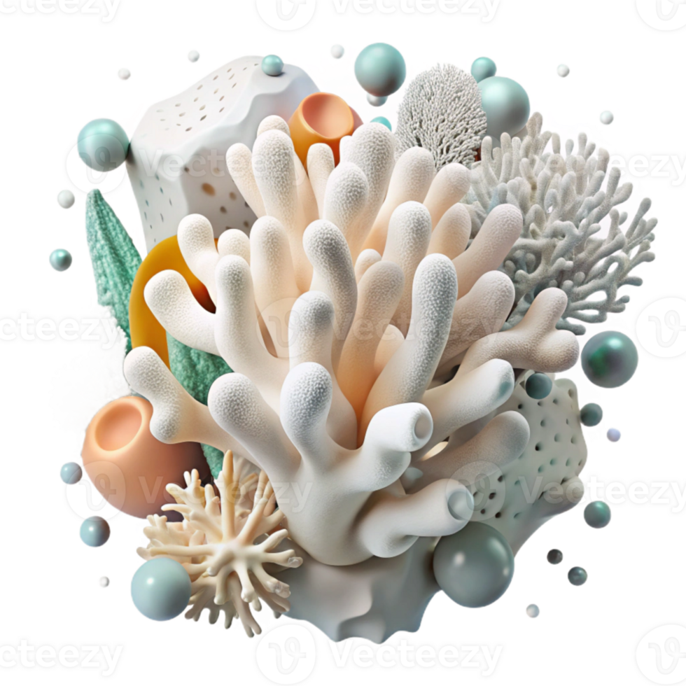 impressive minimalist Dying Coral Cutout Bleached White Transparent Background genuine png