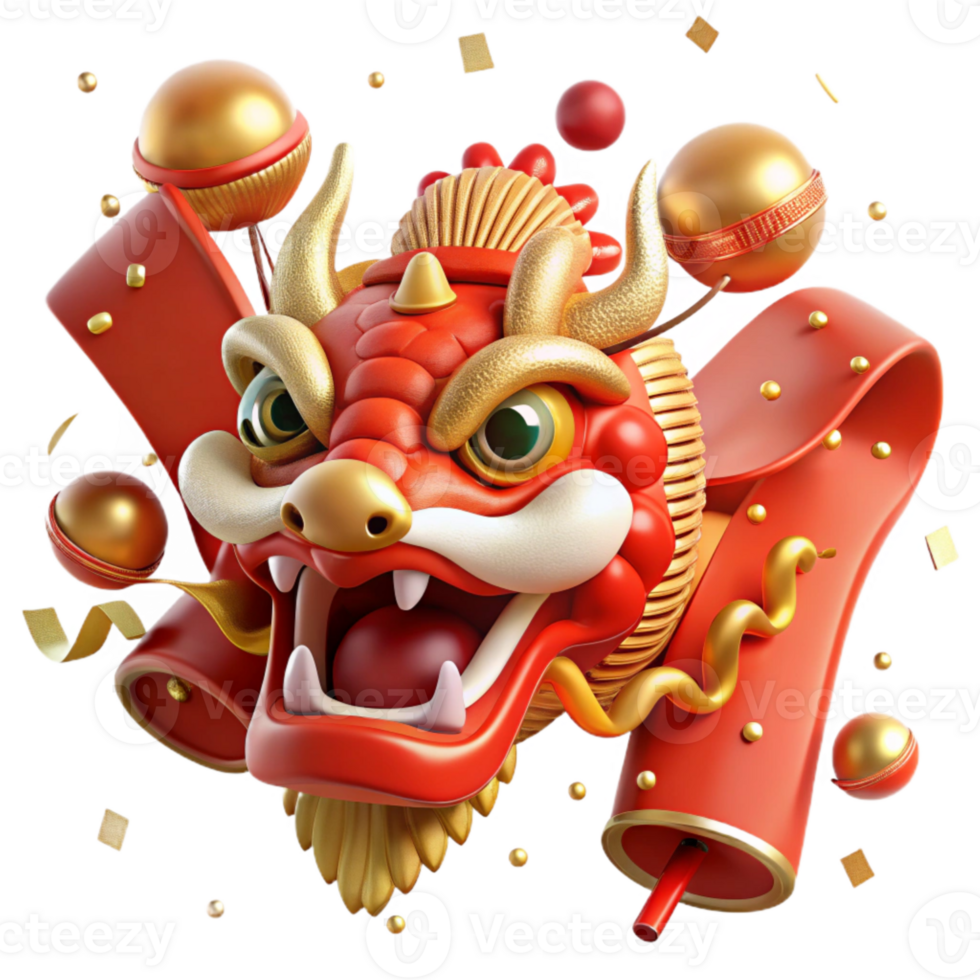 vibrant abstract Chinese New Year Dragon Costume Intricate Design detailed png