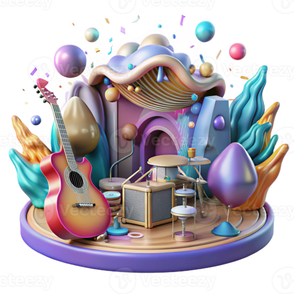 beautiful rustic Community Gathering Music Festival Vibrant Colors Transparent Background detailed png