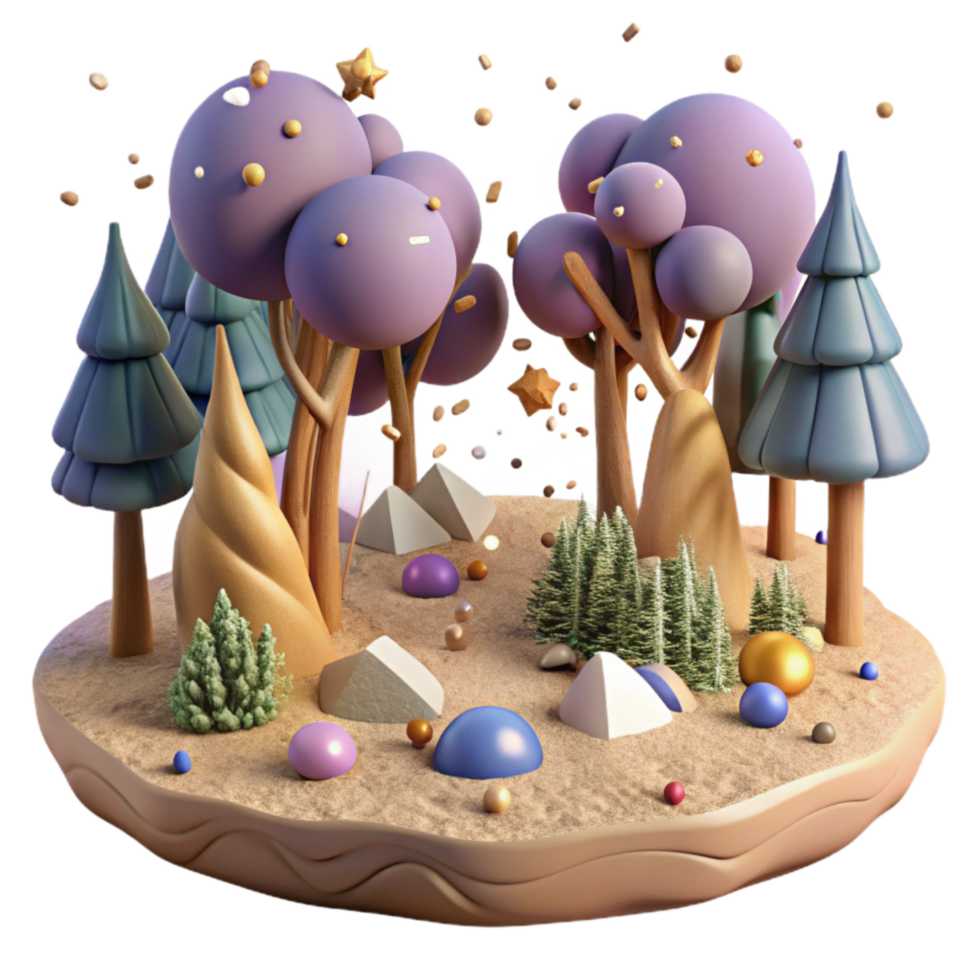 beautiful classic Forest Clearing Isolated with Bare Ground original png