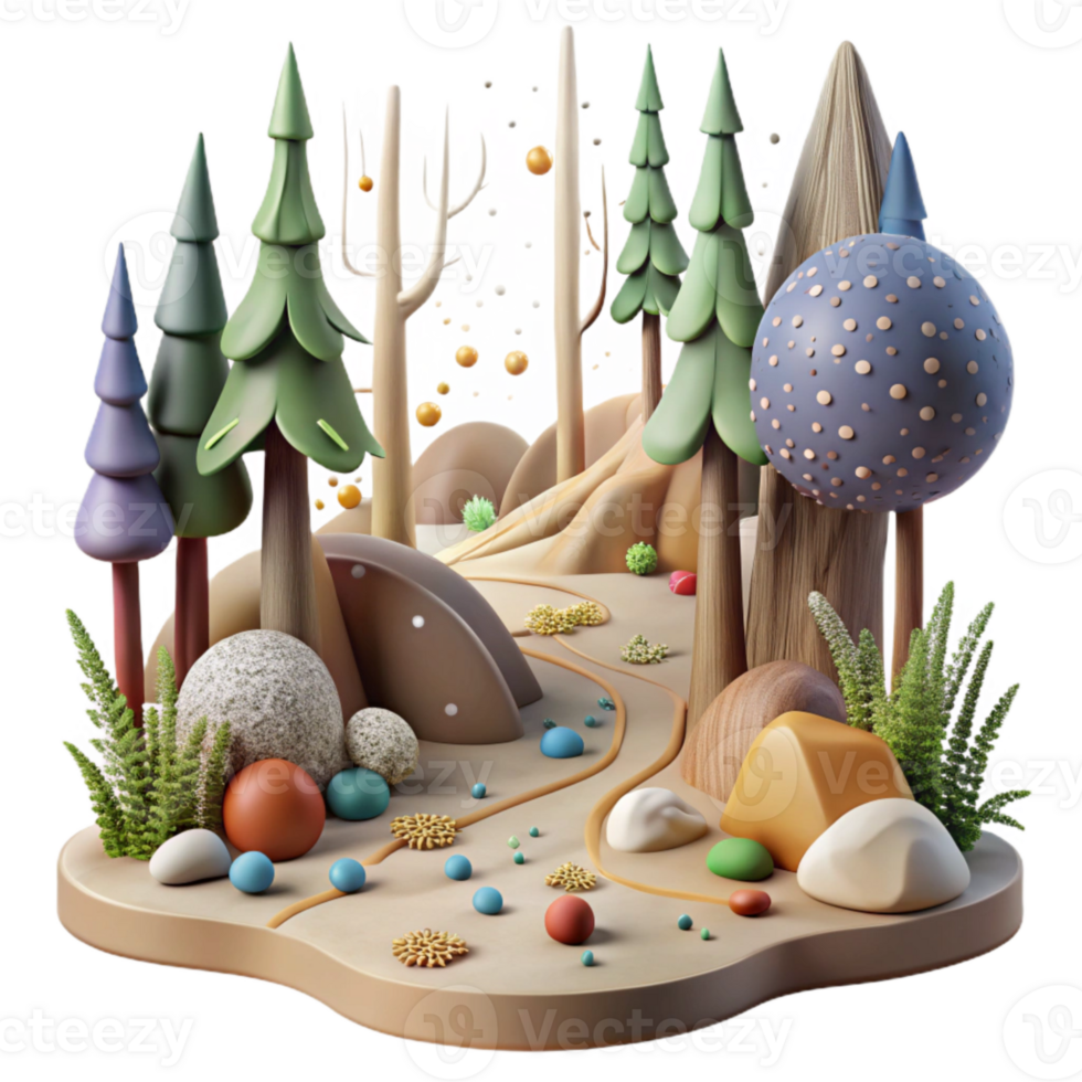 impressive rustic Forest Scene with Wildlife Tracks Transparent Element authentic png