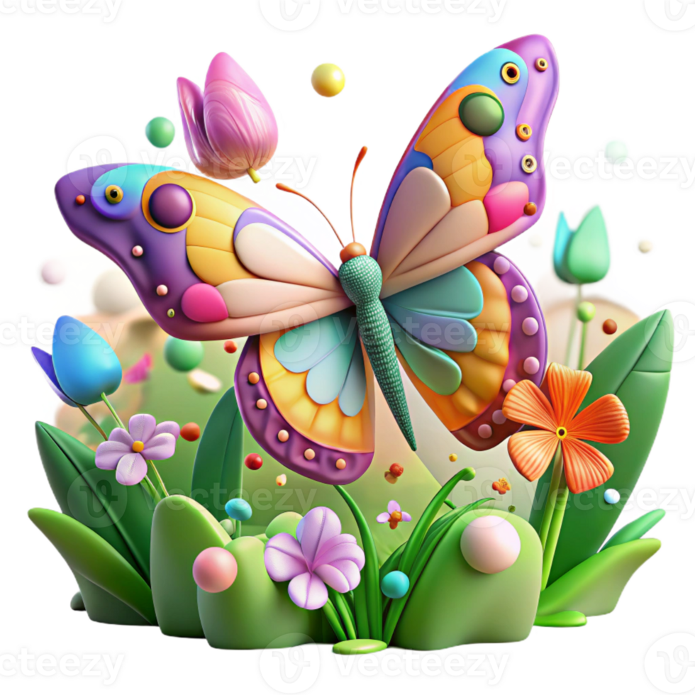impressive rustic Butterfly Migration Group Cutout Flower Meadow Background Colorful authentic png
