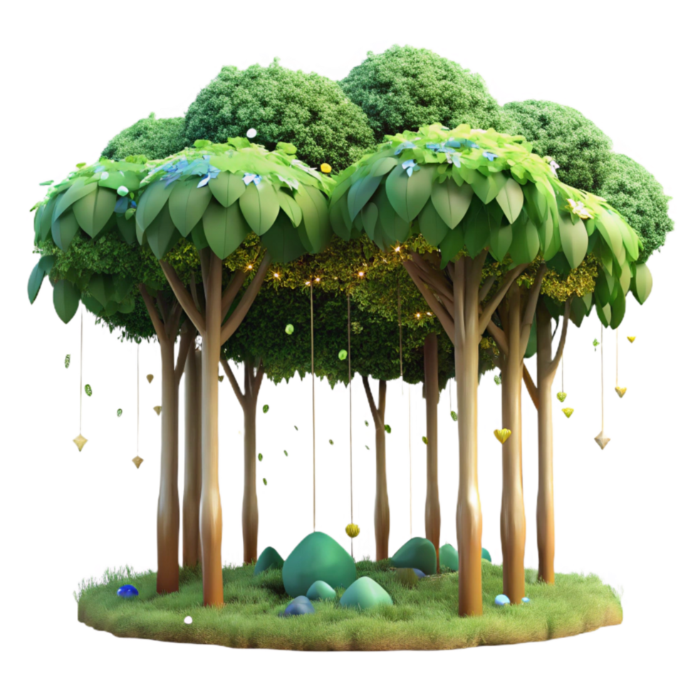 serene vintage Forest Canopy Lush Greenery Isolated genuine png