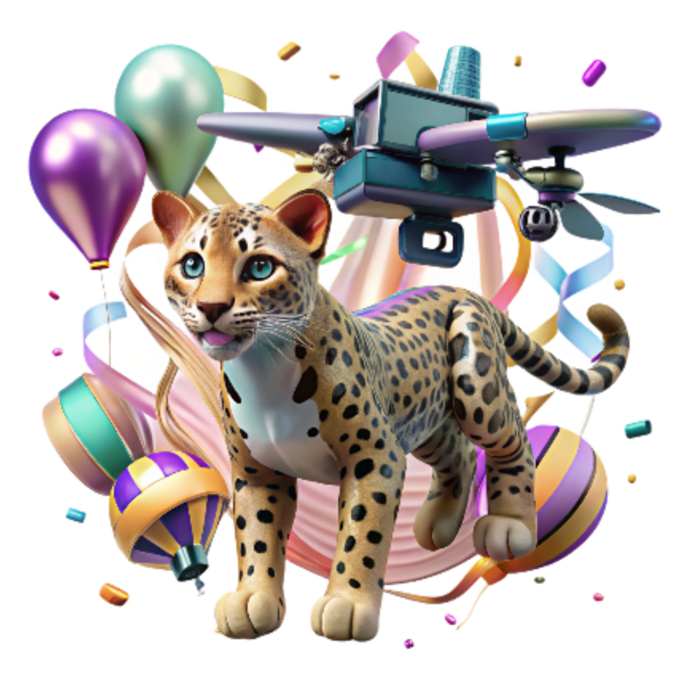 extraordinary classic Drone Photographing Clouded Leopard Cub Transparent Background exclusive png
