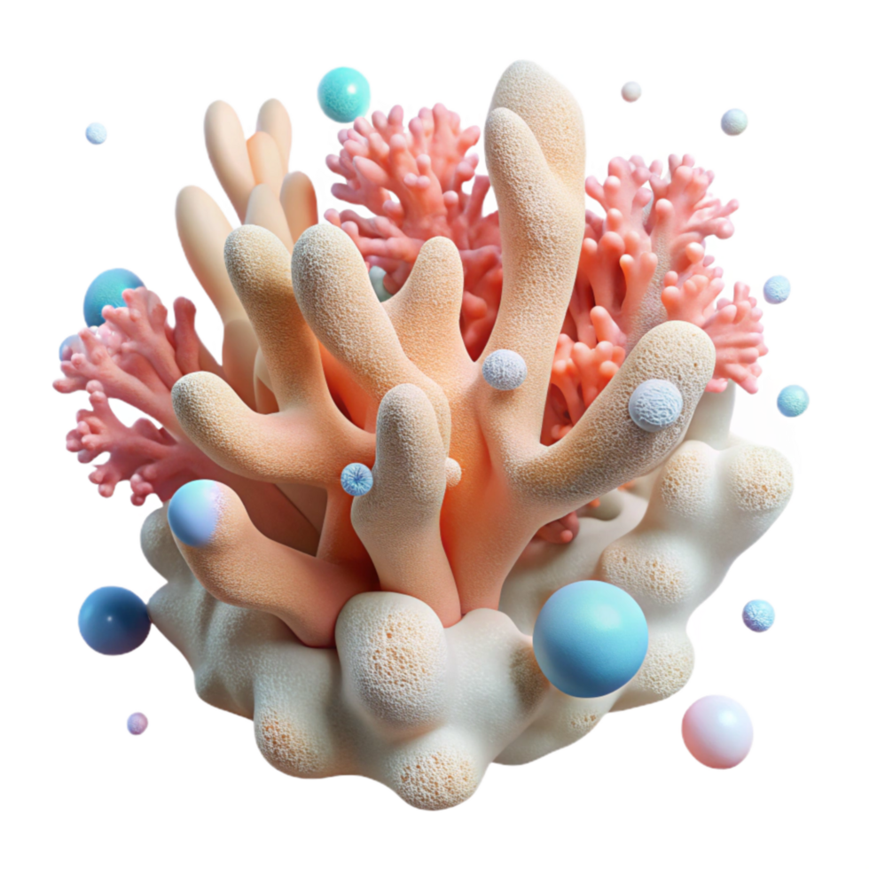 serene contemporary Dying Coral Cutout Bleached White Transparent Background original png