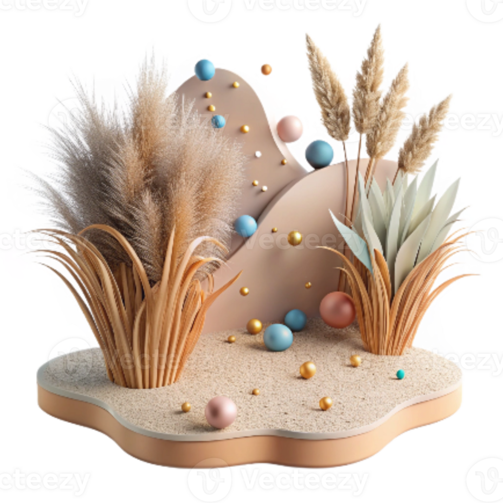 dramatic modern Coastal Rewilding Dune Grass Cutout Element professional png