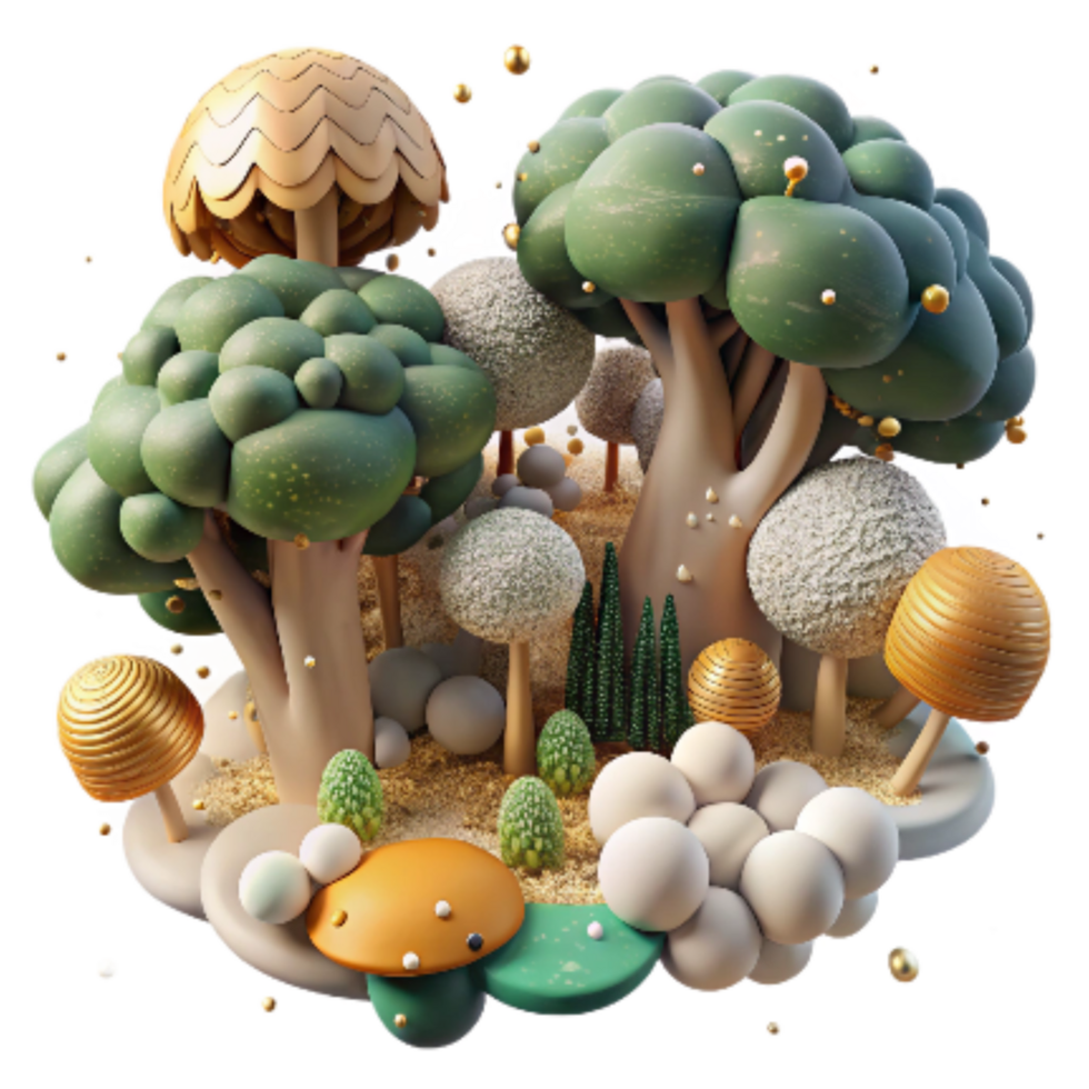 vibrant contemporary Forest Canopy Top View Transparent Background Cutout authentic png