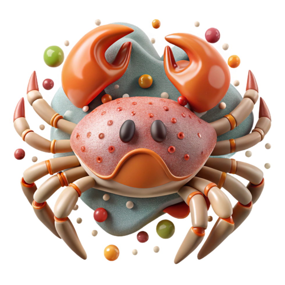 beautiful rustic Crab Isolated Element Realistic Texture Top View high resolution png